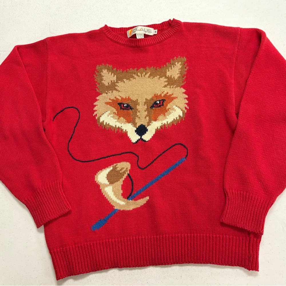 Chaus 1980’s vintage Red Fox Sweater